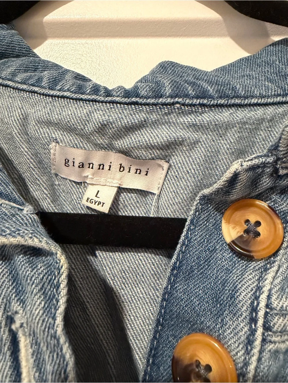 Gianni Bini Light Blue Denim Button-Front Romper - Picture 2 of 2
